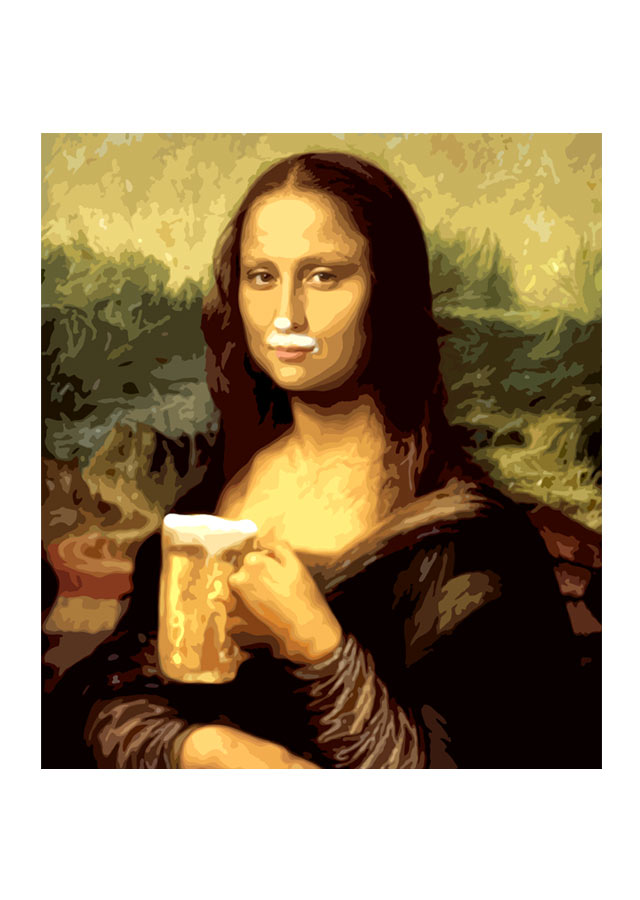 Mona Lisa's Beer Mustache - design